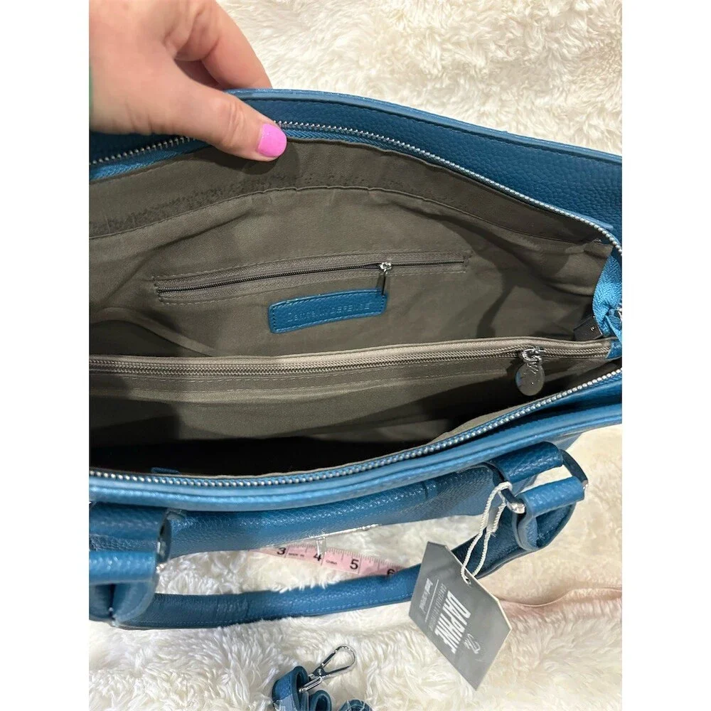 Damsel in Defense Daphne Concealed Carry Shoulder Bag Blue Large 16x10 - Picture 9 of 9